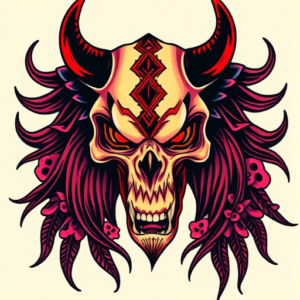 Vibrant Color Wendigo Tattoo