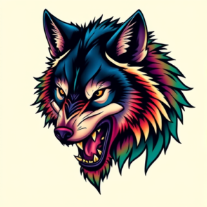Vibrant Color Werewolf Tattoo