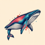 Vibrant Color Whale Tattoo
