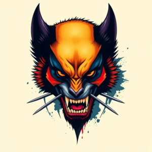 Vibrant Color Wolverine Tattoo