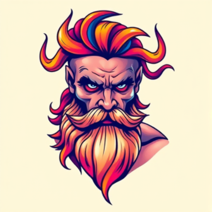 Vibrant Color Zeus Tattoo