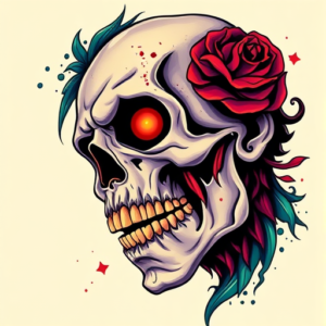 Vibrant Color Zombie Tattoo