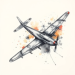 Watercolor Airplane Tattoo