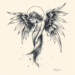 Watercolor Angel Tattoo