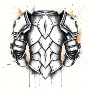 Watercolor Armor Tattoo