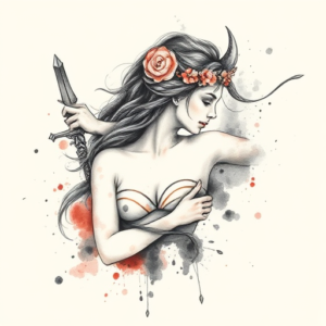 Watercolor Artemis Tattoo