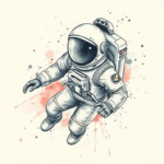 Watercolor Astronaut Tattoo
