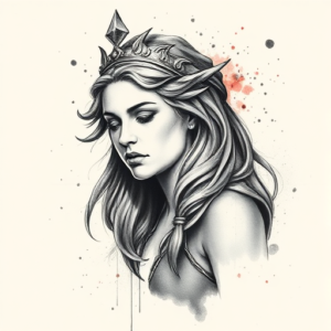 Watercolor Athena Tattoo