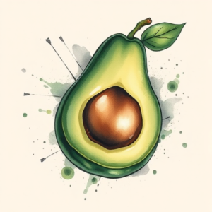 Watercolor Avocado Tattoo