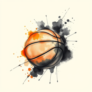 Watercolor Basketball Tattoo