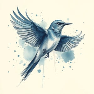 Watercolor Bluebird Tattoo