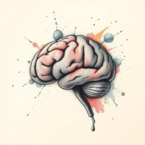 Watercolor Brain Tattoo