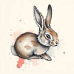 Watercolor Bunny Tattoo