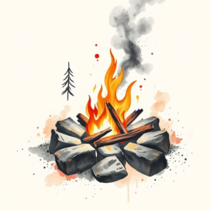 Watercolor Campfire Tattoo