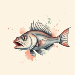 Watercolor Catfish Tattoo