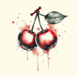Watercolor Cherry Tattoo