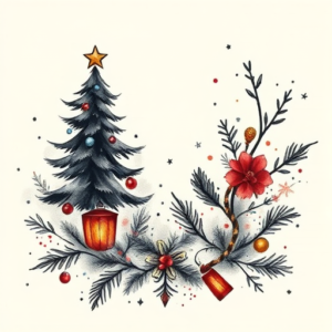 Watercolor Christmas Tattoo