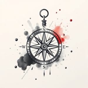 Watercolor Compass Tattoo