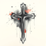 Watercolor Cross Tattoo