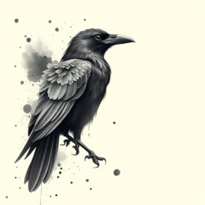 Watercolor Crow Tattoo