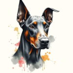 Watercolor Doberman Tattoo