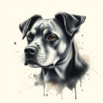 Watercolor Dog Tattoo