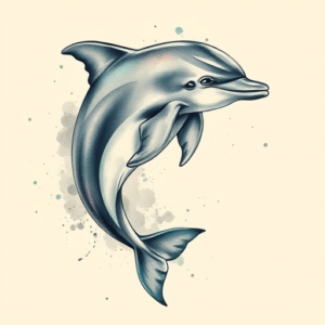 Watercolor Dolphin Tattoo