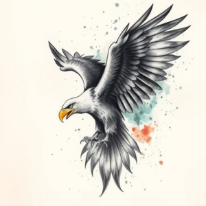 Watercolor Eagle Tattoo
