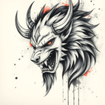 Watercolor Fenrir Tattoo