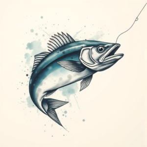 Watercolor Fishing Tattoo