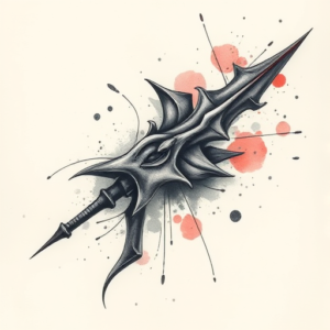 Watercolor Flail Tattoo