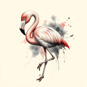 Watercolor Flamingo Tattoo