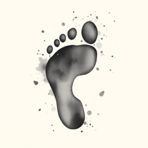 Watercolor Footprint Tattoo