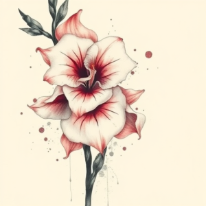 Watercolor Gladiolus Tattoo