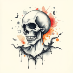 Watercolor Halloween Tattoo