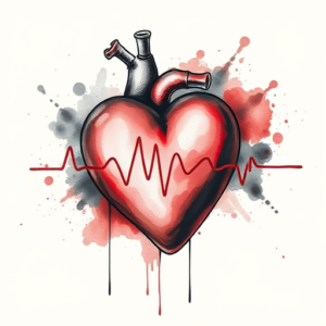 Watercolor Heartbeat Tattoo