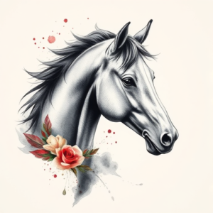 Watercolor Horse Tattoo