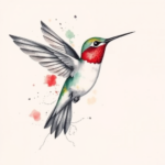 Watercolor Hummingbird Tattoo