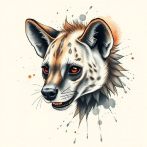 Watercolor Hyena Tattoo