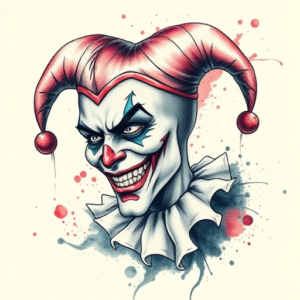 Watercolor Jester Tattoo