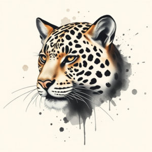Watercolor Leopard Tattoo