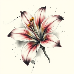 Watercolor Lily Tattoo