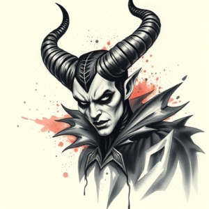 Watercolor Maleficent Tattoo