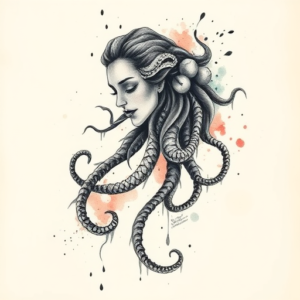 Watercolor Medusa Tattoo