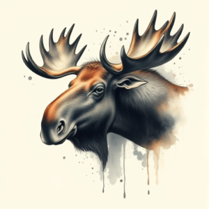 Watercolor Moose Tattoo