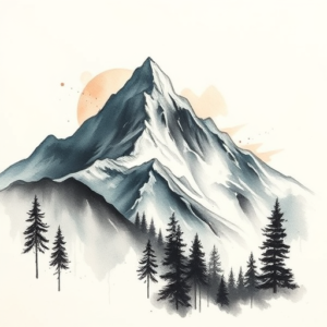 Watercolor Mountain Tattoo