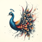 Watercolor Peacock Tattoo