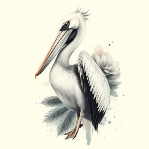 Watercolor Pelican Tattoo