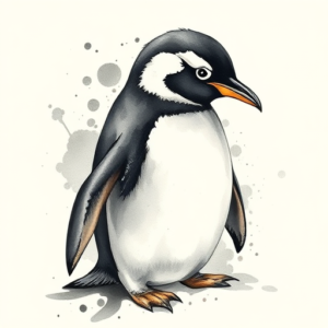 Watercolor Penguin Tattoo