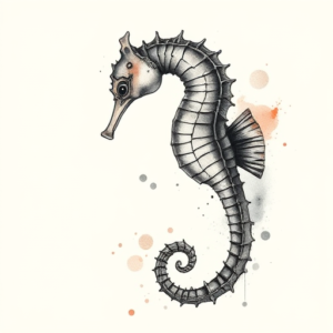 Watercolor Seahorse Tattoo